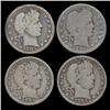 Image 1 : 1905P/O/S Barber Quarters Lot of 4 Better Circ. (COI-7430)