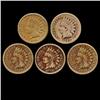Image 1 : 1862 Indian Cent Lot of 5 Better Circulated (COI-7452)