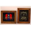Image 1 : Lot Of 2 Whiskey / Beer Advertising Signs - Framed