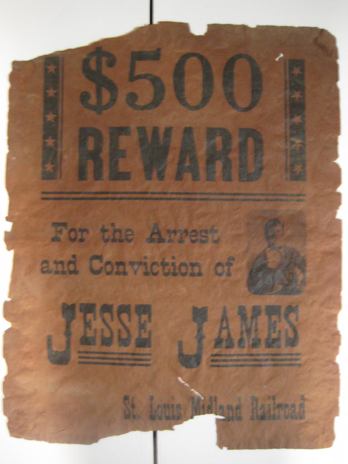 Jesse James- $500 Reward Poster