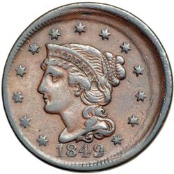 1849/8 N-8 R2 Overdate 9 over 8 VF25.