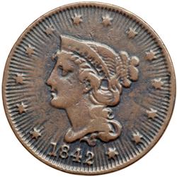 1842 N-8 R1 Rays Obverse VG10.