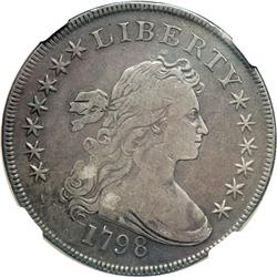 1798 Bust $1. Heraldic Eagle, 10 Arrows NGC VF25