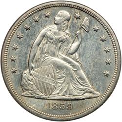 1859-O Liberty Seated $1 NGC MS61