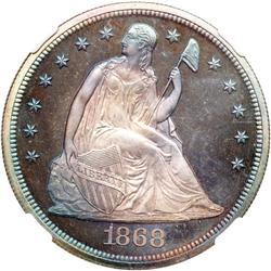 1868 Liberty Seated $1 NGC PF68 CAM