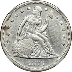 1873 Liberty Seated $1 NGC AU53