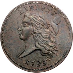 1793 Liberty Cap 1/2C. Bent Cap, Type 1