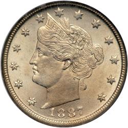 1887 Liberty 5C NGC MS66