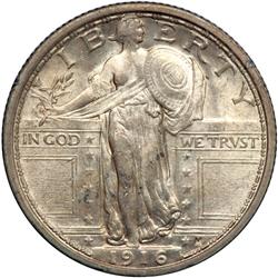 1916 Liberty Standing 25C PCGS MS63