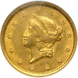 1852-O $1 Gold Liberty NGC AU58