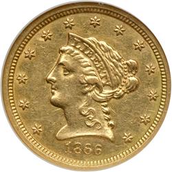 1866-S $2.50 Liberty NGC AU53