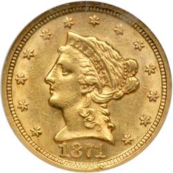 1871-S $2.50 Liberty NGC AU58