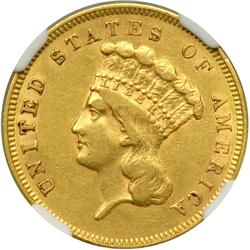 1856-S $3 Gold NGC EF45