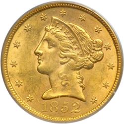 1852 $5 Liberty