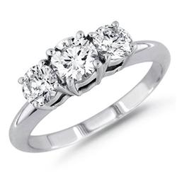 "1.50 ctw Round cut Three Stone Diamond Ring, F-G, VS"