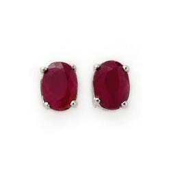 Genuine 1.52 ctw Ruby Stud Earrings 14kt Gold-White
