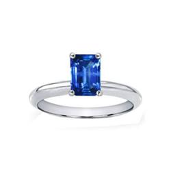 Genuine 1.0 ctw Sapphire Solitaire Emerald Cut 14kt Gold-White