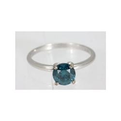 Genuine 3.00 ctw Blue Diamond Solitaire Ring 14kt Gold-White
