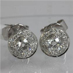 Genuine 0.56 ctw Diamond Earring 18kt Gold-White 