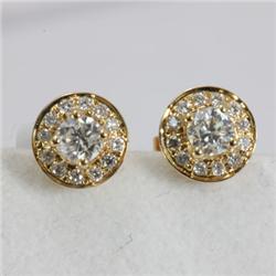 Genuine 0.45 ctw Diamond Earring 18kt Gold-Yellow 
