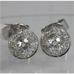 Genuine 0.49 ctw Diamond Earring 18kt Gold-White 