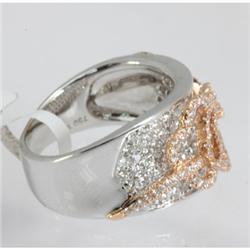 Genuine 1.26 ctw 2 Tone Diamond Ring 18kt Gold 