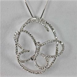 Genuine 1.08 ctw Butterfly Diamond Pendant 18kt Gold-White 