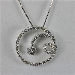 Genuine 0.70 ctw Diamond Pendant 18kt Gold-White 