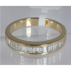 Genuine 0.59 ctw Diamond Baguette Engagement Ring 14kt Gold-Yellow 