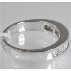 Genuine 0.59 ctw Diamond Baguette Engagement Ring 14kt Gold-White 