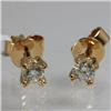 Image 1 : Genuine 0.42 ctw Diamond Stud Earring 18kt Gold-Yellow