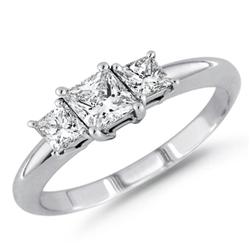"1.50 ctw Princess cut Three Stone Diamond Ring, F-G, SI2"