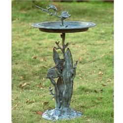 Turtle & Fish Sundial Birdbath
