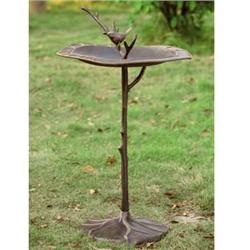 Bird on Branch Sundial Birdbath