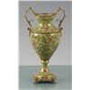 Image 1 : GREEN PORCELAIN VASE WITH BRASS ACCENTS