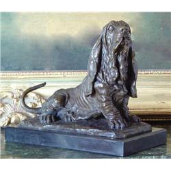 BASSETT HOUND BRONZE SCULPTURE