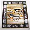 Image 1 : "CHICKADEES ON BRANCH" - FRAMED -  WOOD CARVING  -  QUALITY