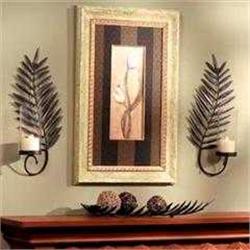Palm Leaf Wall Sconce Candle Holders - Set of 2