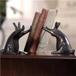 Rabbit Pushing Bookends