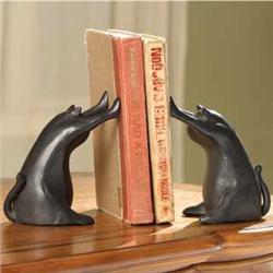 Pushing Cat Bookends