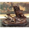 Image 1 : LION AND LIONESS BRONZE SCULPTURE BY GARDET