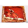 Image 1 : "COWBOY" - FRAMED -   WOOD CARVING  -  QUALITY
