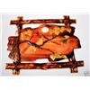 Image 1 : "CARDINALS" - FRAMED  WOOD CARVING  -  QUALITY