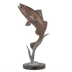 Jumping Trout  of  Water Bronze Sculpture