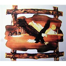 "FLYING EAGLE" - FRAMED  WOOD CARVING  -  QUALITY
