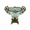 Image 1 : ORNATE CRYSTAL BOWL WITH BRASS ACCENTS