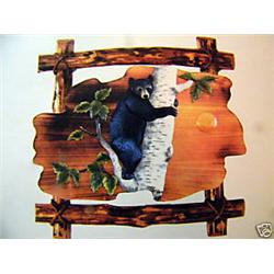 "BEAR CUB" -  FRAMED WOOD CARVING  -  QUALITY