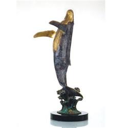 Breaching Humpback Whale Bronze Sculpture