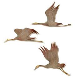 Set of 3 -  Crane Wall Plaques