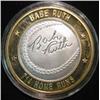 Image 2 : 53. .999 Fine Silver "Babe Ruth" Collector's Series Silver Medal with gold-colored bi-metallic ring.